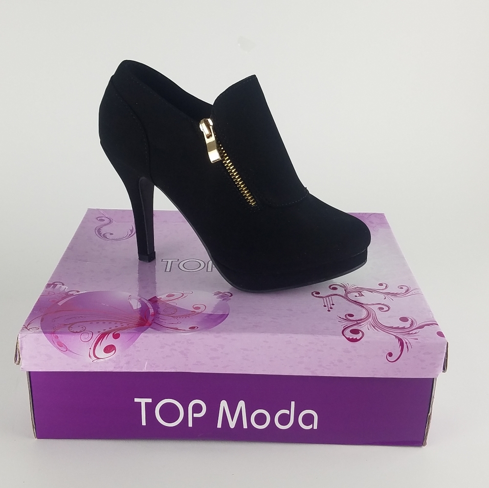 Top Moda Loma A2 Womans sz 6 Black Suede